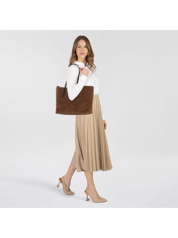 LIEBESKIND BERLIN Monogram Shopper Tasche Leder 47 cm in safari