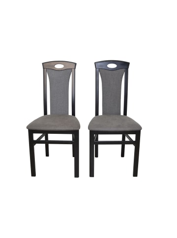 möbel-direkt Esszimmerstuhl, Massivholzstuhl (2 Stück) Zac in schwarz / anthrazit