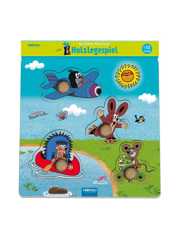 Trötsch Trötsch Der kleine Maulwurf Holzlegespiel Fahrzeuge | Holzspiel Puzzle