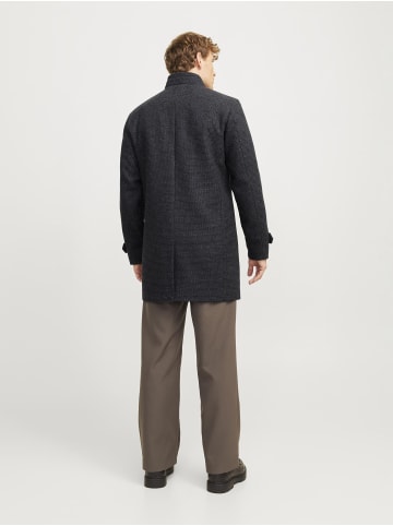 Jack & Jones Wollmantel in Dark Grey Melange