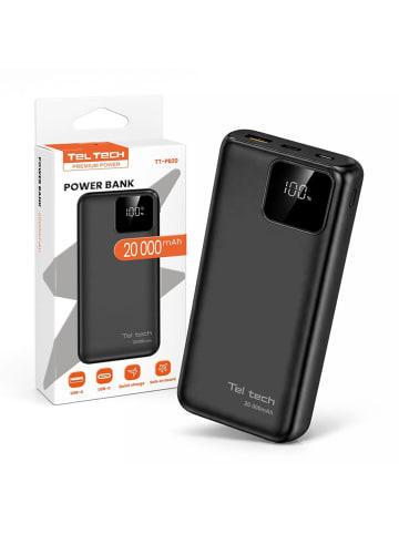Wisam Teltech Powerbank Notfallakku 5A 22,5W schwarz 20000 mAh TT-PB20