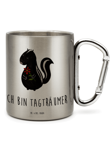 Mr. & Mrs. Panda Thermobecher Stinktier Blume mit Spruch in Silber