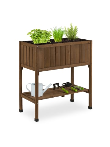 relaxdays Hochbeet in Braun - (B)74 x (H)80 x (T)38 cm