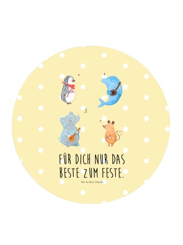 Mr. & Mrs. Panda Rund Magnet Big Einheit mit Spruch in Gelb Pastell