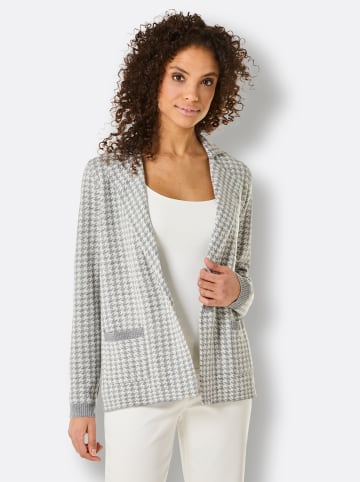 creation L Merino-Strickblazer in steingrau-champagner-gemustert