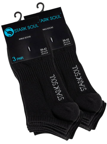 Stark Soul® Sneaker Socken 6 Paar Unisex in schwarz