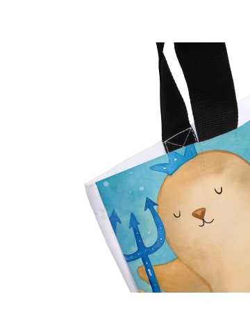 Mr. & Mrs. Panda Tote Bag Sternzeichen Wassermann Design mit Spruch in Weiß