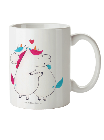 Mr. & Mrs. Panda Kaffeetasse Einhorn Mitteilung ohne Spruch in Weiß
