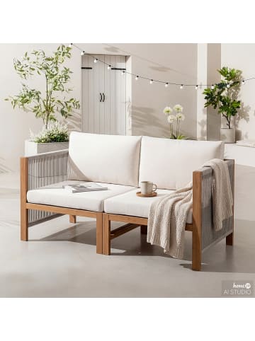 home24 Loungeset Bayton 2-teilig Kombi A in Beige / Braun