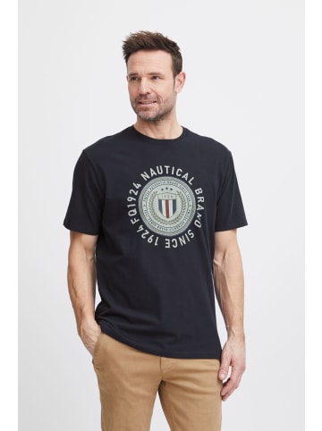 FQ1924 T-Shirt FQTom SS tee w logo print in Dunkelblau