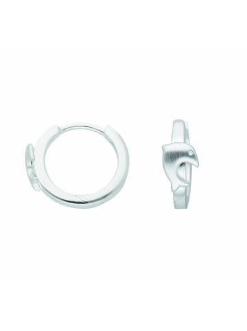 Adeliás Damen 925 Silber Ohrringe / Creolen Delphin Ø 14,5 mm in silber