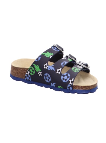 Tieffußbett Pantolette FUSSBETTPANTOFFEL in Blau/Grün
