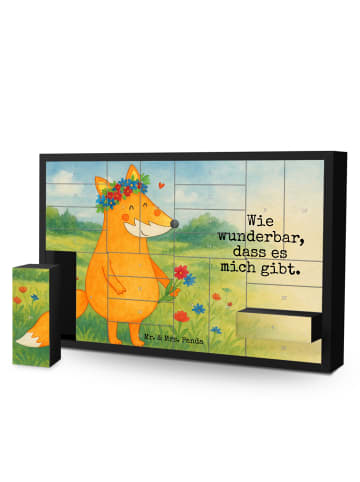 Mr. & Mrs. Panda Befüllbarer Adventskalender Fuchs Blumen Design... in Weiß