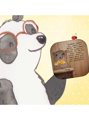 Mr. & Mrs. Panda Untersetzer Glas Bär Pommes verliebt Design mit... in Weiß