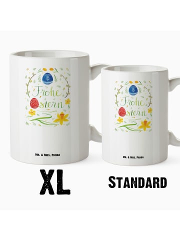 Mr. & Mrs. Panda XL Tasse Ostern Frohe Ostern mit Spruch in Weiß