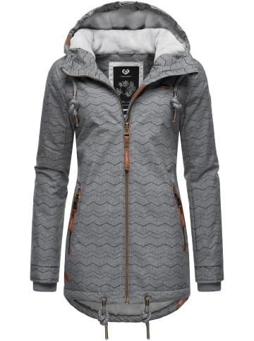 ragwear Winterjacke Zuzka Winter in Grey Zig Zag22