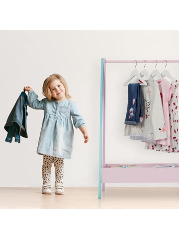 relaxdays Kinder-Kleiderständer in Bunt - (B)64,5 x (H)99 x (T)42 cm