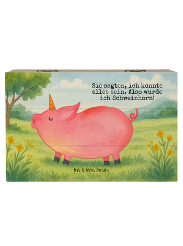 Mr. & Mrs. Panda Aufbewahrungsbox Einhorn Schwein Design mit Spruch in Weiß