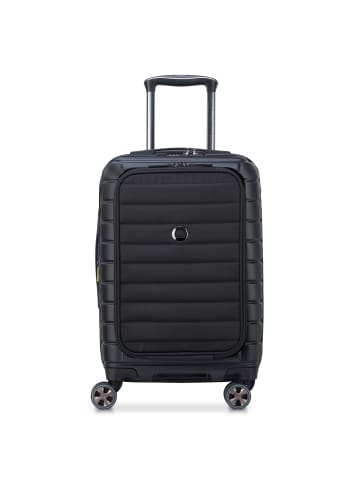 Delsey Shadow 5.0 4-Rollen Kabinentrolley 55 cm Laptopfach mit Dehnfalte in schwarz