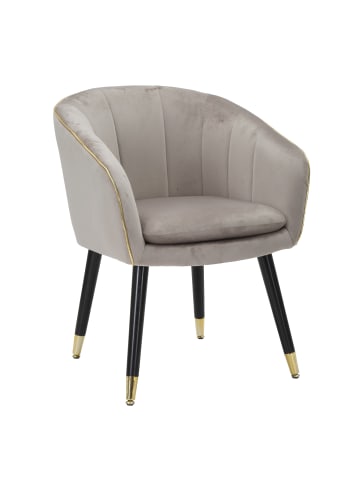 Mauro Ferretti Grauer Stoffsessel mit goldfarbenen Details, 62 x 58 x 78 cm