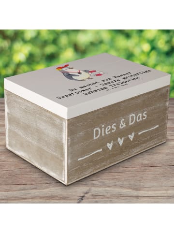 Mr. & Mrs. Panda Geschenkbox Superpower Schwimmen Trainerin mit ... in Grau Pastell