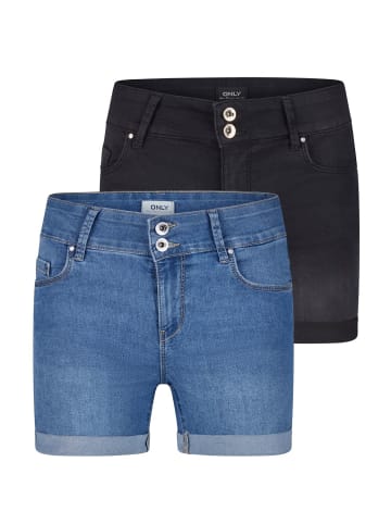 ONLY Short ONLCarmen 2er Pack skinny in Schwarz