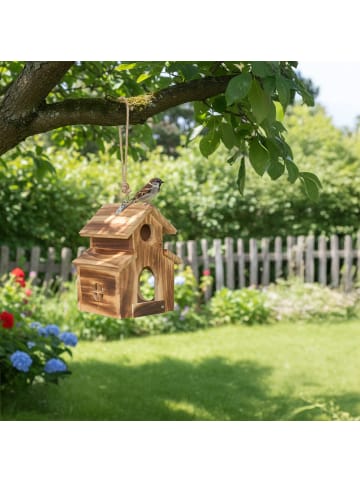 relaxdays Vogelhaus in Braun - (B)16,5 x (H)21 x (T)14,5 cm