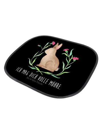 Mr. & Mrs. Panda Sonnenblende Hase Sitzen mit Spruch in Schwarz