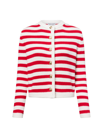 Marie Lund Strickjacke in rot weiß - 0002