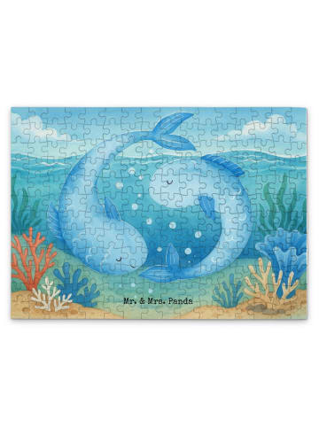 Mr. & Mrs. Panda Puzzle Sternzeichen Fische Design ohne Spruch in Weiß