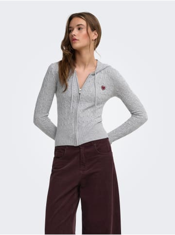 ONLY Kapuzenpullover in Light Grey Melange