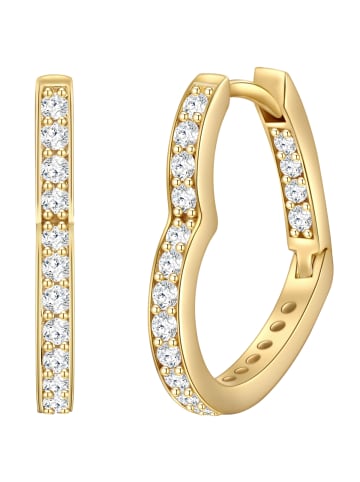Rafaela Donata Creolen Herz Sterling Silber Zirkonia in gelbgold