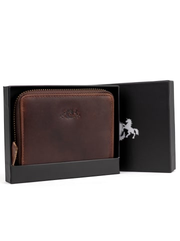 SID & VAIN Leder-Geldbörse echt Leder Damen Geldbeutel groß braun HANNAH in braun