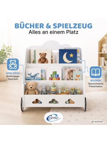 Coemo Aufbewahrungskiste Bookie Bücherregal Holz in Weiß