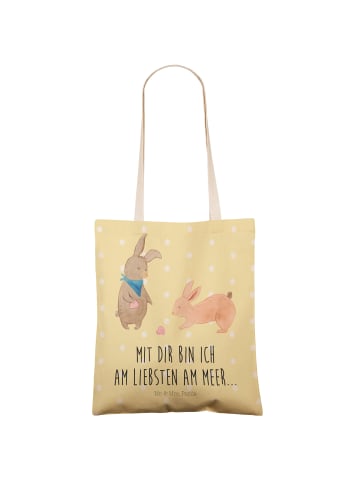 Mr. & Mrs. Panda Tasche Hasen Muschel mit Spruch in Gelb Pastell