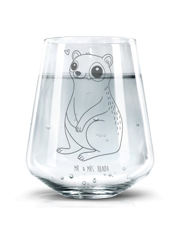 Mr. & Mrs. Panda Trinkglas Plumplori Glücklich ohne Spruch in Transparent