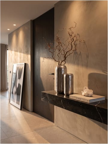 KADIMA DESIGN Vase 2er Set massives gebürstetes Aluminium, handgefertigt in Silber