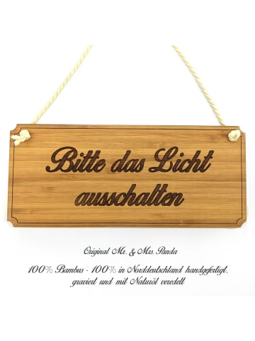 Mr. & Mrs. Panda Schild Bitte das Licht ausschalten mit Spruch in Keine Angabe