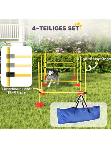Pawhut Hunde Agility Set Gelb Kunststoff
