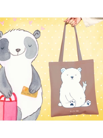 Mr. & Mrs. Panda Tasche Eisbär Faul ohne Spruch in Braun Pastell