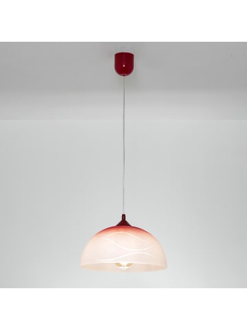 Licht-Erlebnisse Pendelleuchte Ø 30 x (T)60 cm in Rot WeißRot Weiß