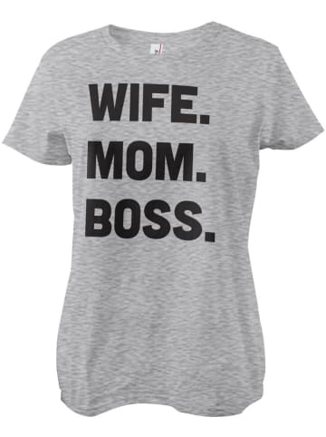 Hybris Shirt "Wife - Mom - Boss Girly Tee" in Grau