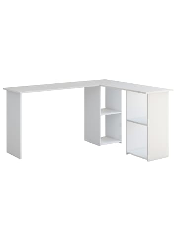 VCM  Holz Eckschreibtisch Schreibtisch Bürotisch Lusias in Weiß