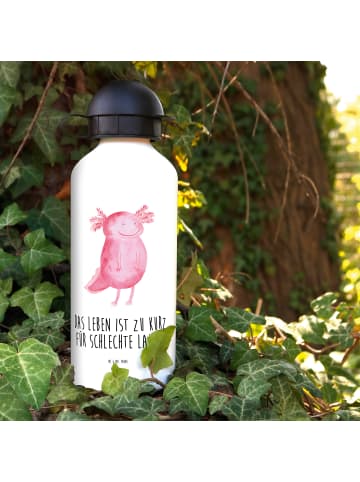 Mr. & Mrs. Panda Kindertrinkflasche Axolotl Glücklich mit Spruch in Weiß