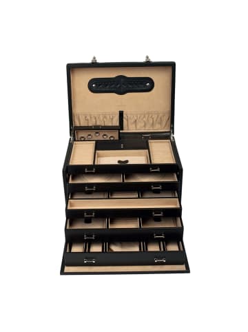 Windrose Ambiance Schmuckkasten Leder 37 cm in schwarz
