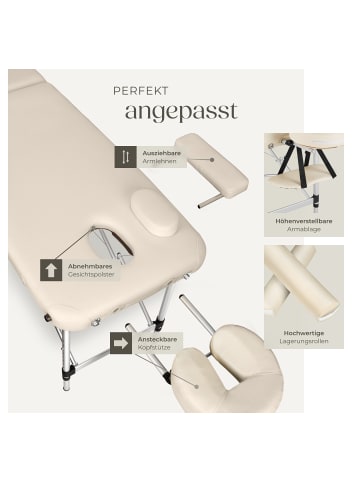 tectake 2 Zonen Massageliege-Set  210 x 95 x 89 cm, beige