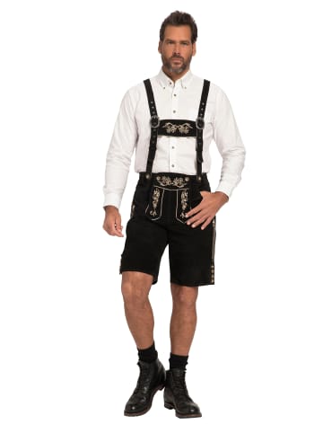 JP1880 Lederhose in schwarz