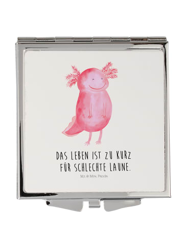 Mr. & Mrs. Panda Mini Spiegel Axolotl Glücklich mit Spruch in Weiß