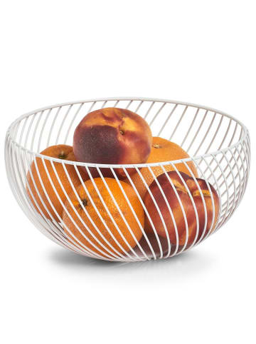 Zeller Obstkorb aus Metall in Weiß, Ø 26,5 cm