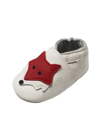 Yalion Leder-Krabbelschuhe "Fuchs" in Weiß